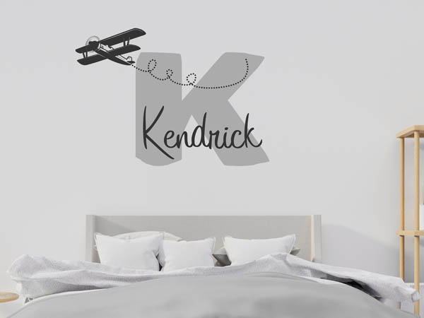 Wandtattoo Kendrick mit Flugzeug