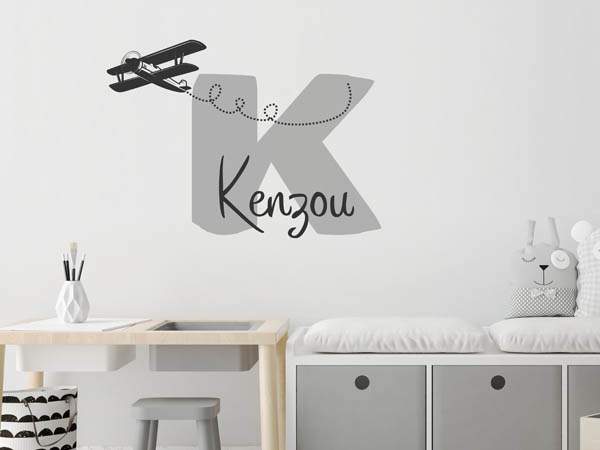 Wandtattoo Kenzou mit Flugzeug