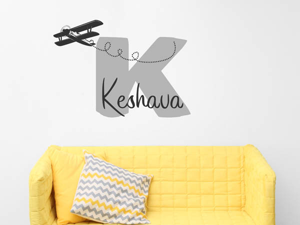 Wandtattoo Keshava mit Flugzeug