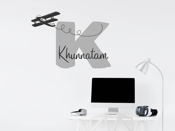 Wandtattoo Khunnatam mit Flugzeug