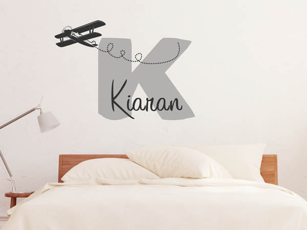 Wandtattoo Kiaran mit Flugzeug