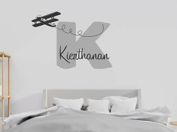 Wandtattoo Kierthanan mit Flugzeug
