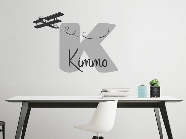 Wandtattoo Kimmo mit Flugzeug