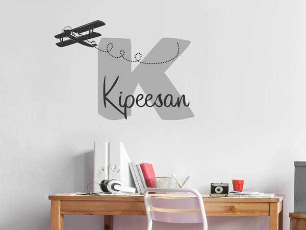 Wandtattoo Kipeesan mit Flugzeug