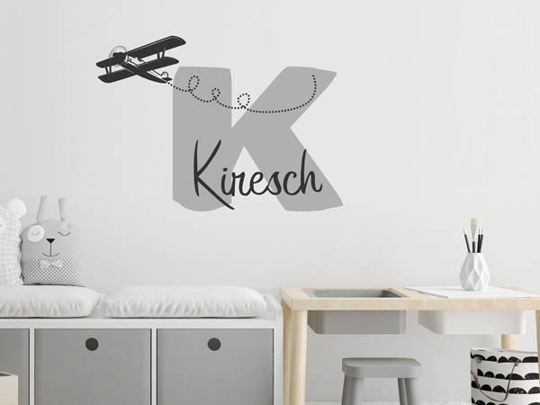 Wandtattoo Kiresch mit Flugzeug