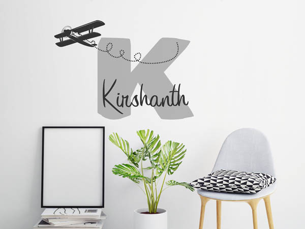 Wandtattoo Kirshanth mit Flugzeug
