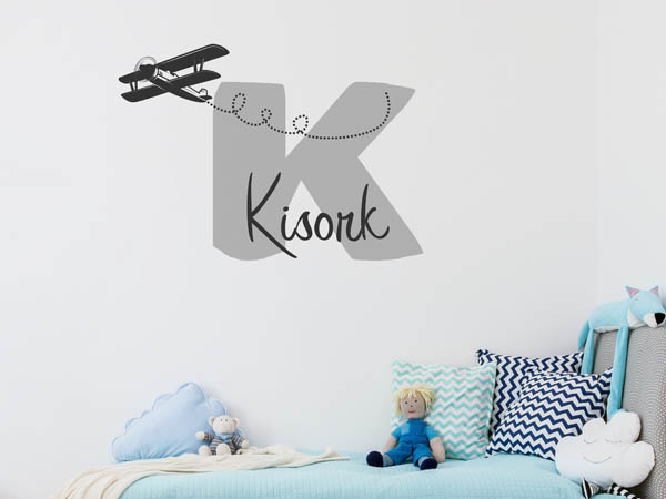 Wandtattoo Kisork mit Flugzeug