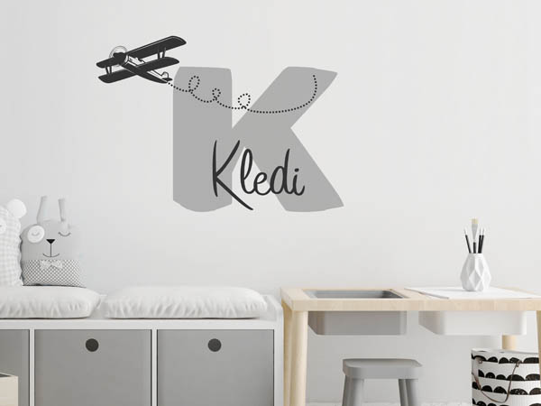Wandtattoo Kledi mit Flugzeug