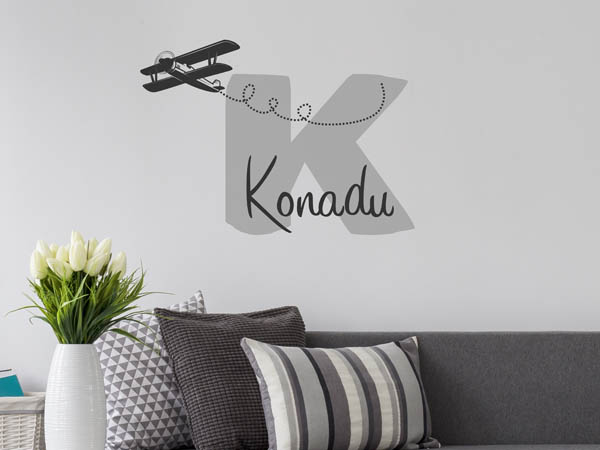 Wandtattoo Konadu mit Flugzeug