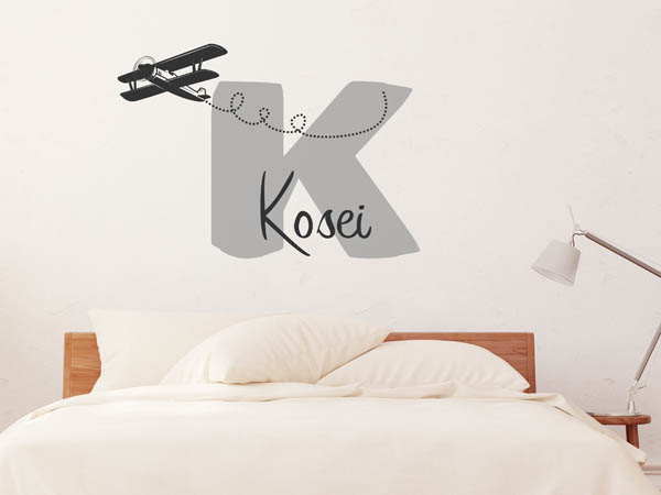 Wandtattoo Kosei mit Flugzeug
