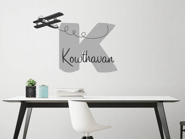 Wandtattoo Kowthavan mit Flugzeug