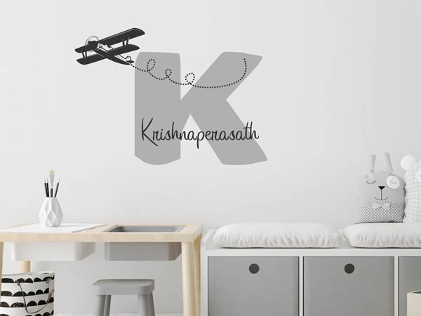 Wandtattoo Krishnaperasath mit Flugzeug