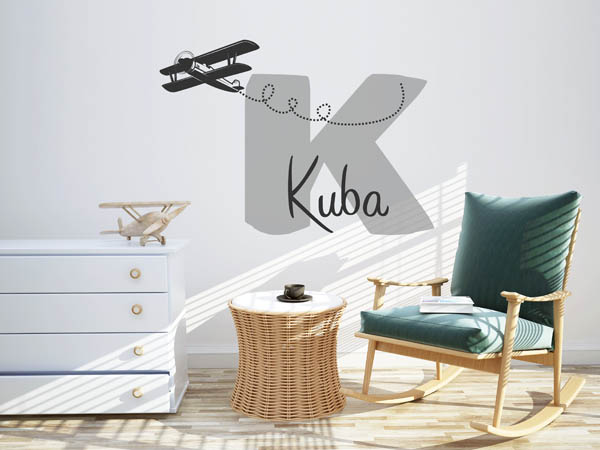 Wandtattoo Kuba mit Flugzeug