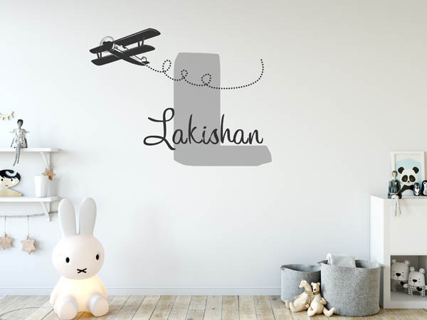 Wandtattoo Lakishan mit Flugzeug