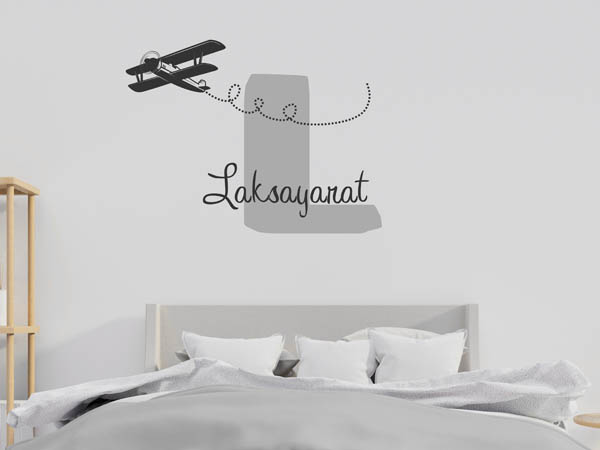 Wandtattoo Laksayarat mit Flugzeug