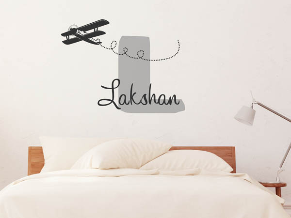 Wandtattoo Lakshan mit Flugzeug