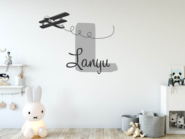 Wandtattoo Lanyu mit Flugzeug