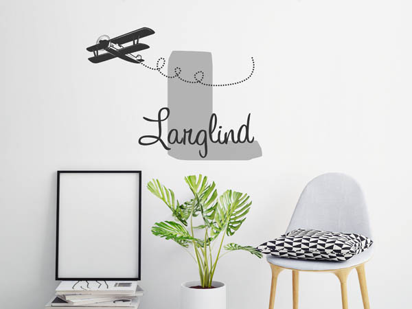 Wandtattoo Larglind mit Flugzeug