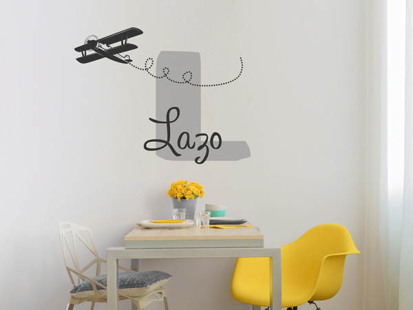 Wandtattoo Lazo mit Flugzeug