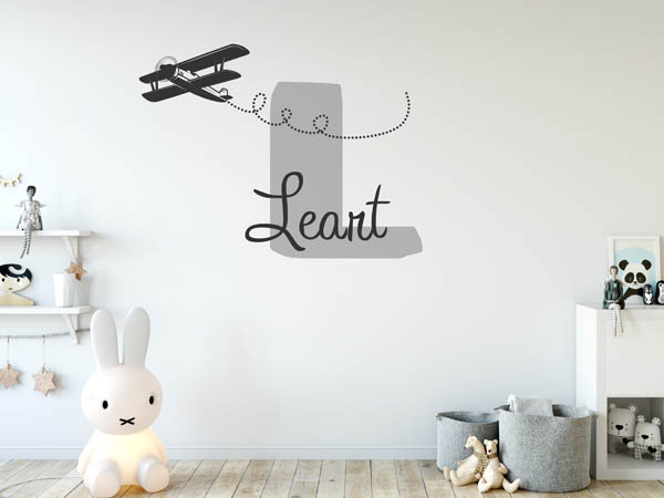 Wandtattoo Leart mit Flugzeug