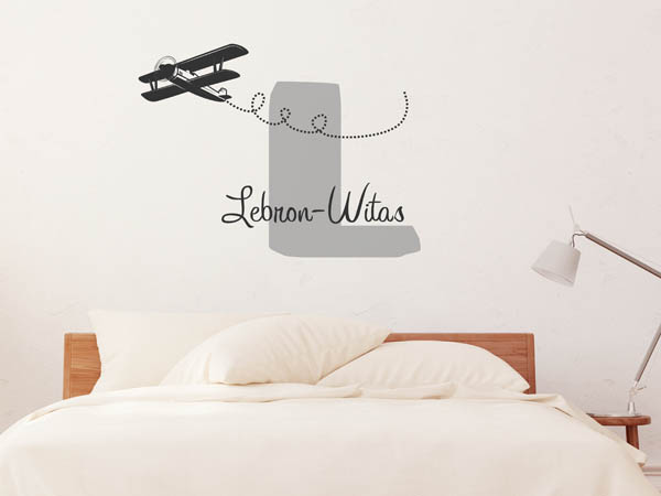 Wandtattoo Lebron-Witas mit Flugzeug