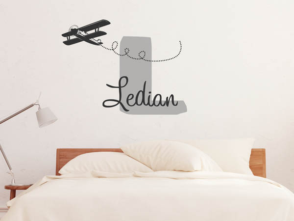 Wandtattoo Ledian mit Flugzeug