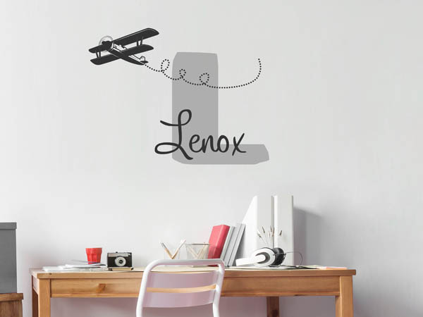 Wandtattoo Lenox mit Flugzeug