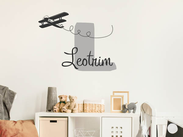 Wandtattoo Leotrim mit Flugzeug