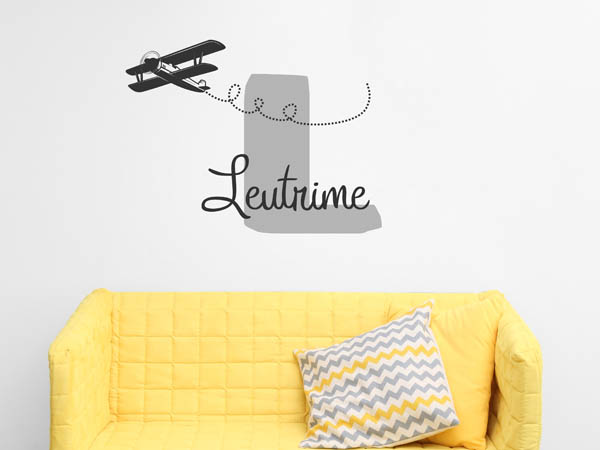 Wandtattoo Leutrime mit Flugzeug