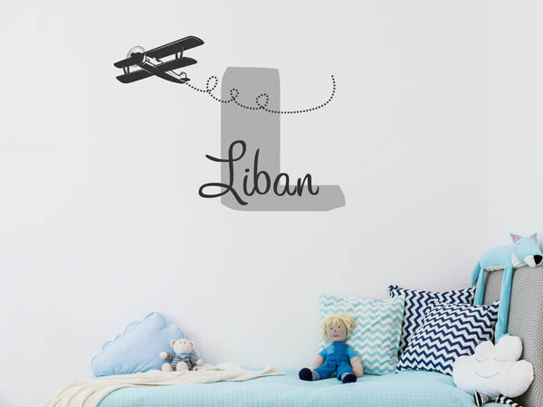 Wandtattoo Liban mit Flugzeug