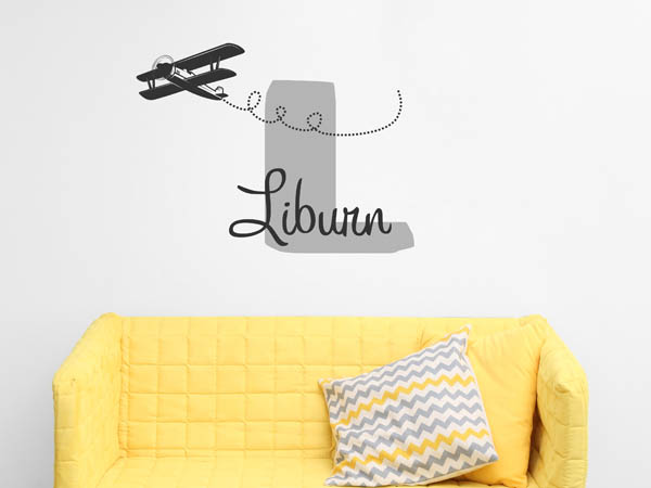 Wandtattoo Liburn mit Flugzeug