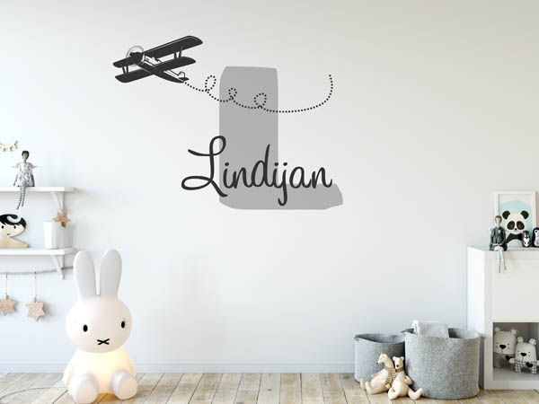 Wandtattoo Lindijan mit Flugzeug