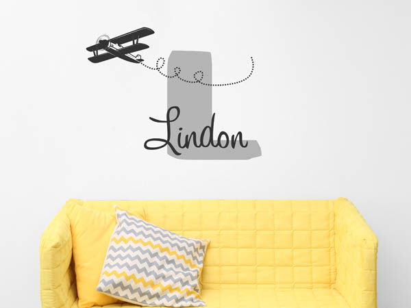 Wandtattoo Lindon mit Flugzeug