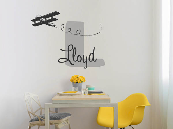 Wandtattoo Lloyd mit Flugzeug