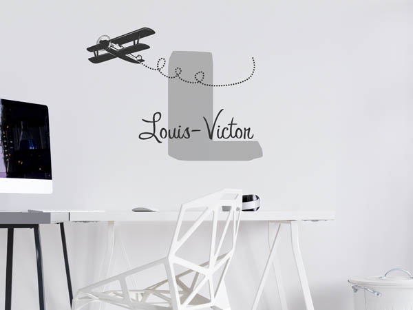 Wandtattoo Louis-Victor mit Flugzeug