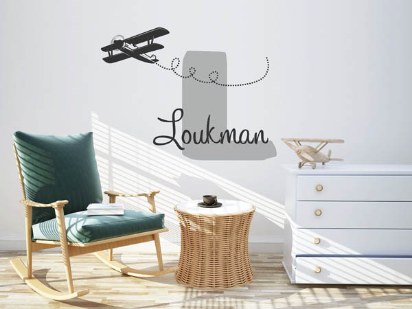 Wandtattoo Loukman mit Flugzeug