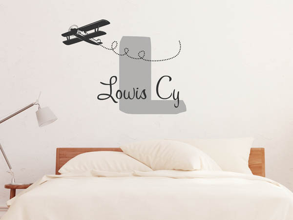Wandtattoo Lowis Cy mit Flugzeug