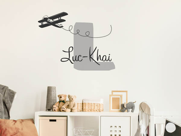 Wandtattoo Luc-Khai mit Flugzeug