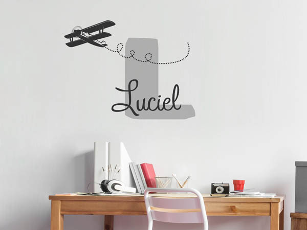 Wandtattoo Luciel mit Flugzeug