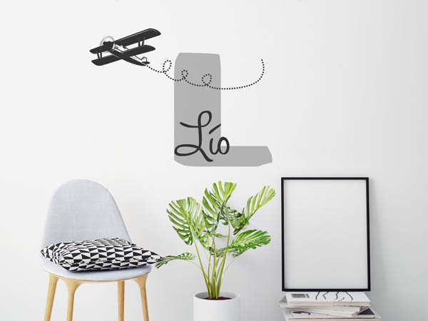 Wandtattoo Lío mit Flugzeug