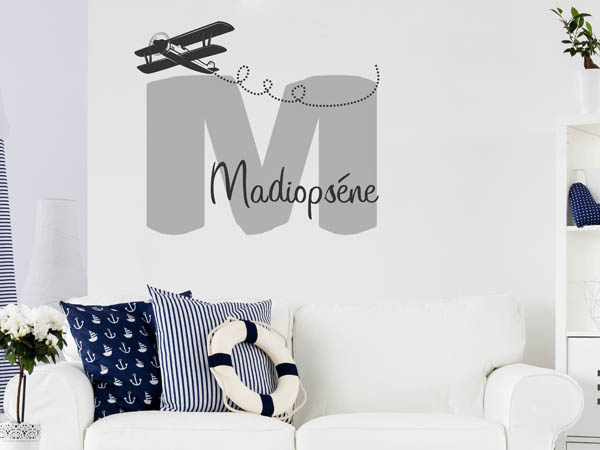 Wandtattoo Madiopséne mit Flugzeug