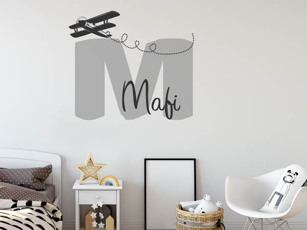 Wandtattoo Mafi mit Flugzeug