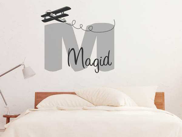 Wandtattoo Magid mit Flugzeug