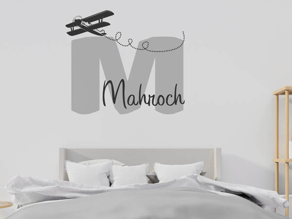 Wandtattoo Mahroch mit Flugzeug