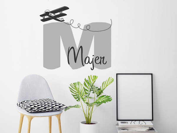 Wandtattoo Majer mit Flugzeug