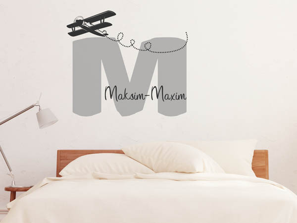 Wandtattoo Maksim-Maxim mit Flugzeug