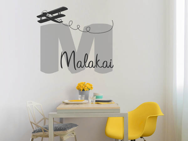 Wandtattoo Malakai mit Flugzeug