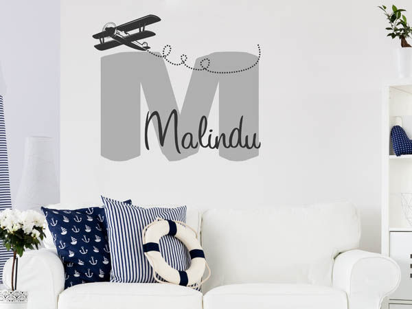Wandtattoo Malindu mit Flugzeug