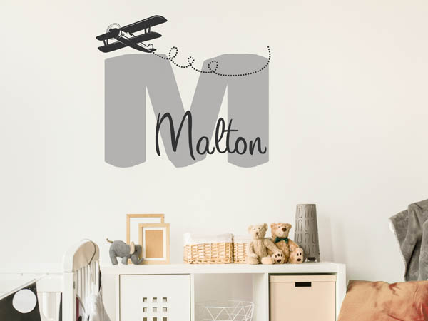 Wandtattoo Malton mit Flugzeug
