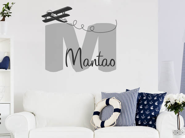 Wandtattoo Mantao mit Flugzeug